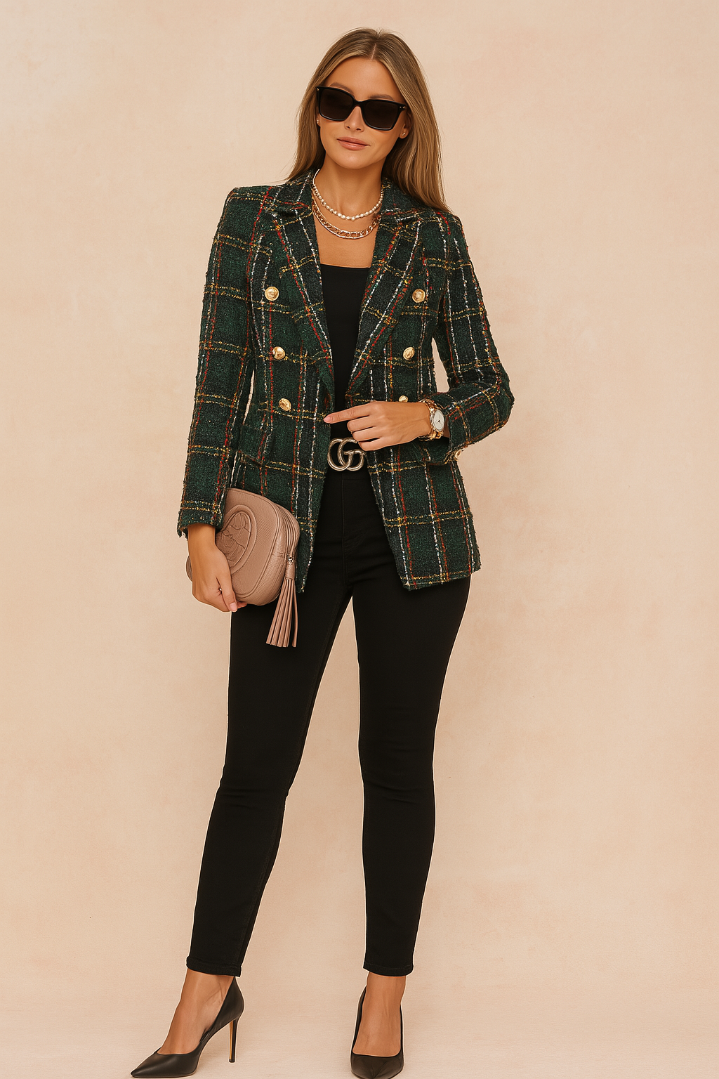 Abbey | Elegant Women's Checked Jacket 0